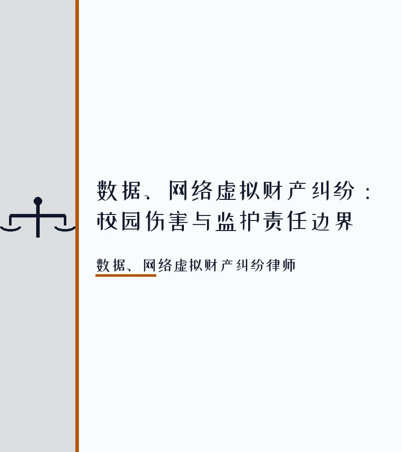 数据、网络虚拟财产纠纷：校园伤害与监护责任边界