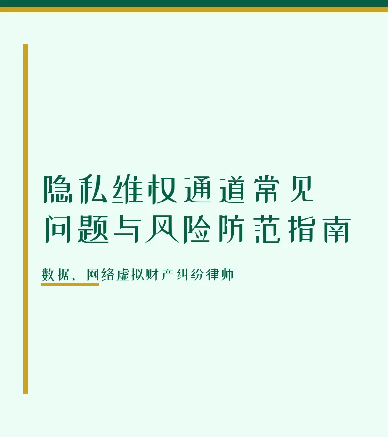 隐私维权通道常见问题与风险防范指南